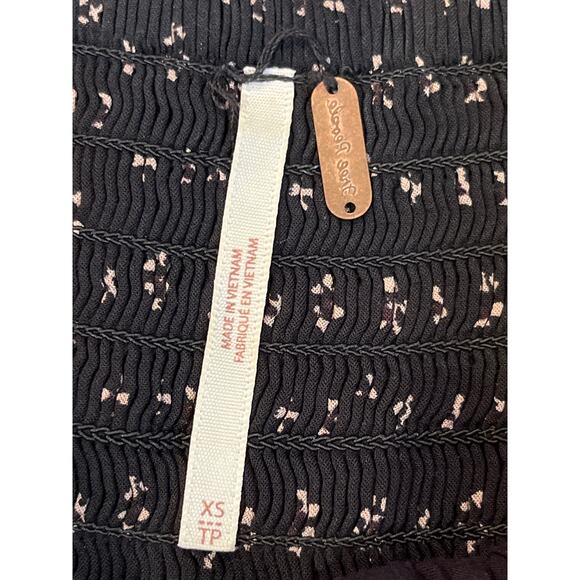 Free People XS Walking Through Dreams Red Black V neck Fit Flare Mini Dress - Picture 9 of 12